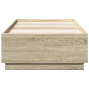 Bettgestell mit LED Sonoma-Eiche 75x190 cm