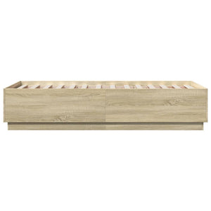Bettgestell mit LED Sonoma-Eiche 75x190 cm
