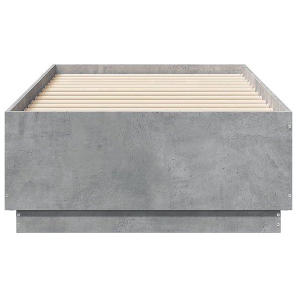 Bettgestell mit LED 75x190 cm Betongrau