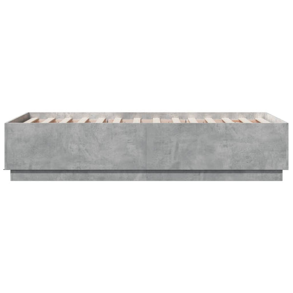 Bettgestell mit LED 75x190 cm Betongrau