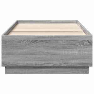 vidaXL Cadre de lit avec LED Gris Sonoma 75x190 cm Bois d'ingénierie