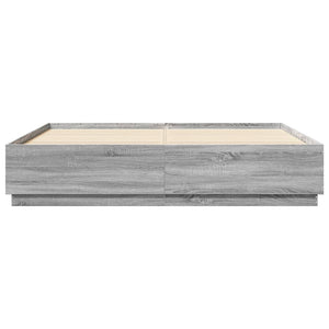 Bettgestell 180x200 cm Grau Sonoma