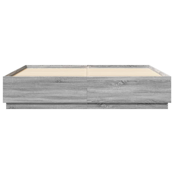 Bettgestell 180x200 cm Grau Sonoma