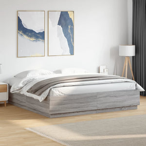 Bettgestell 180x200 cm Grau Sonoma