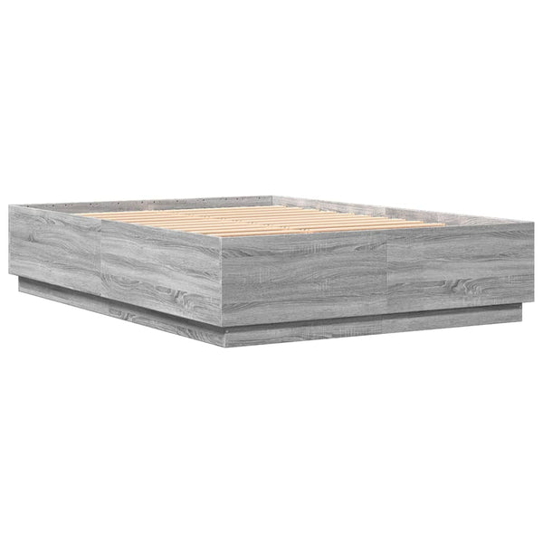 Bettgestell 160x200 cm Grau Sonoma