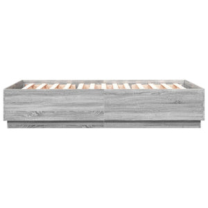 Bettgestell 150x200 cm Grau Sonoma