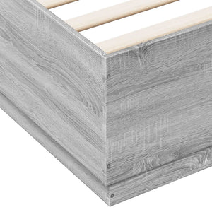 Bettgestell 150x200 cm Grau Sonoma