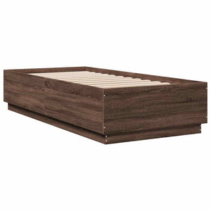 vidaXL Cadre de lit aspect chêne marron 100x200 cm bois d'ingénierie