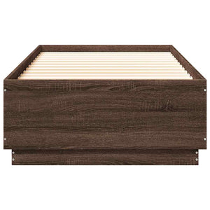 vidaXL Cadre de lit aspect chêne marron 100x200 cm bois d'ingénierie