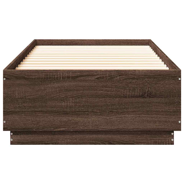 vidaXL Cadre de lit aspect chêne marron 100x200 cm bois d'ingénierie