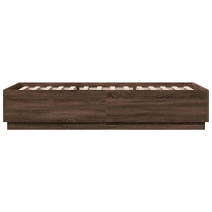 vidaXL Cadre de lit aspect chêne marron 100x200 cm bois d'ingénierie