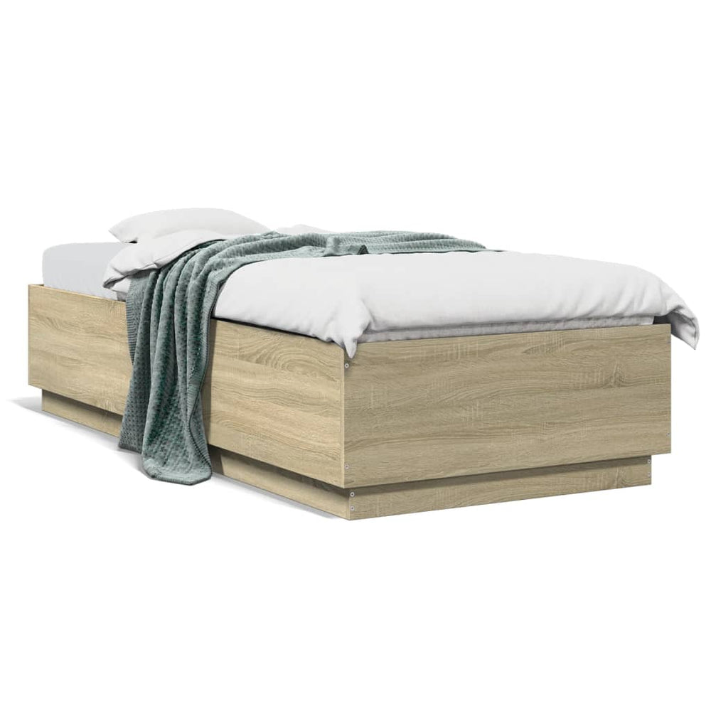 vidaXL Bed Frame Sonoma Oak 90x200 cm Engineered Wood