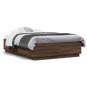 Bettgestell 120x190 cm Braun Eichen-Optik