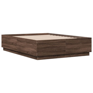 Bettgestell 120x190 cm Braun Eichen-Optik