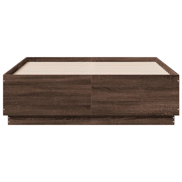 Bettgestell 120x190 cm Braun Eichen-Optik