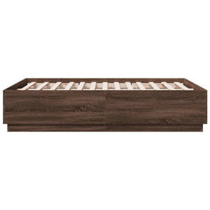 Bettgestell 120x190 cm Braun Eichen-Optik