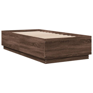 Bettgestell 90x190 cm Braun Eichenoptik