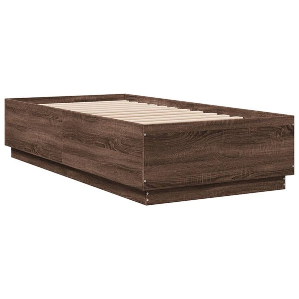 Bettgestell 90x190 cm Braun Eichenoptik