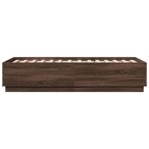 Bettgestell 90x190 cm Braun Eichenoptik