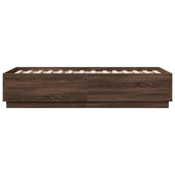 Bettgestell 90x190 cm Braun Eichenoptik