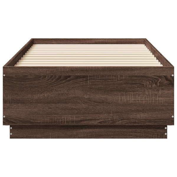 Bettgestell 75x190 cm Braun Eichen-Optik