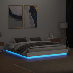 vidaXL LED Bed Frame White 200x200 cm