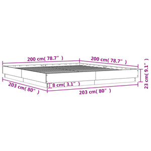 vidaXL LED Bed Frame Sonoma Oak 200x200 cm