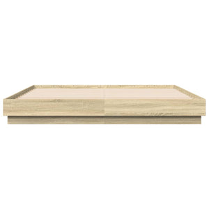 vidaXL LED Bed Frame Sonoma Oak 200x200 cm