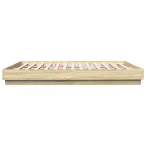 vidaXL LED Bed Frame Sonoma Oak 200x200 cm