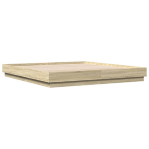 vidaXL LED Bed Frame Sonoma Oak 200x200 cm
