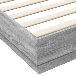 vidaXL Cadre de lit avec LED Gris Sonoma 200x200 cm