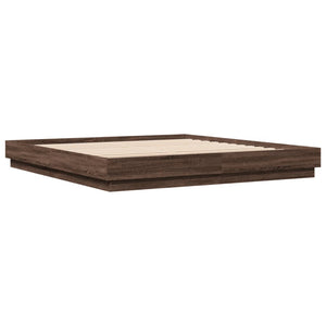 vidaXL Cadre de lit avec LED aspect chêne marron 200x200 cm