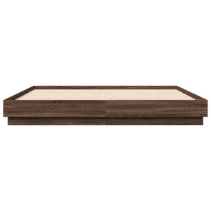vidaXL Cadre de lit avec LED aspect chêne marron 200x200 cm