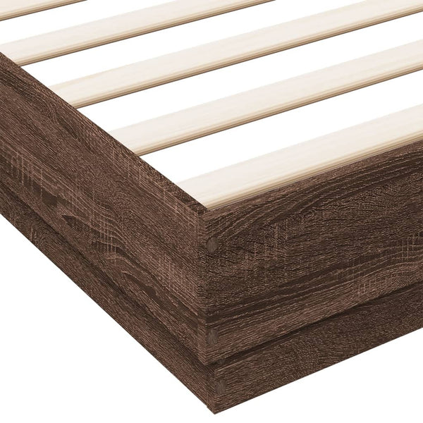 vidaXL Cadre de lit avec LED aspect chêne marron 200x200 cm
