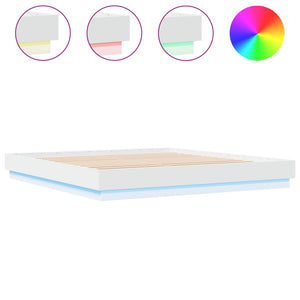 vidaXL Cadre de lit avec LED Blanc 180x200 cm