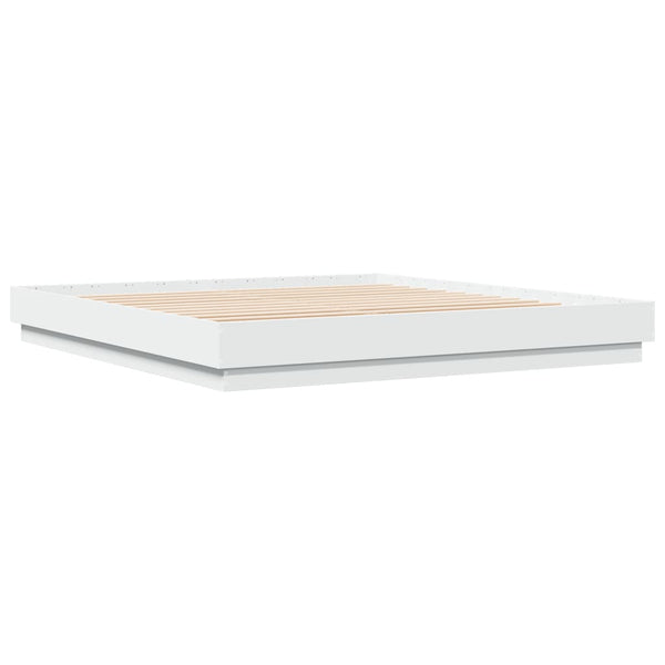 vidaXL Cadre de lit avec LED Blanc 180x200 cm