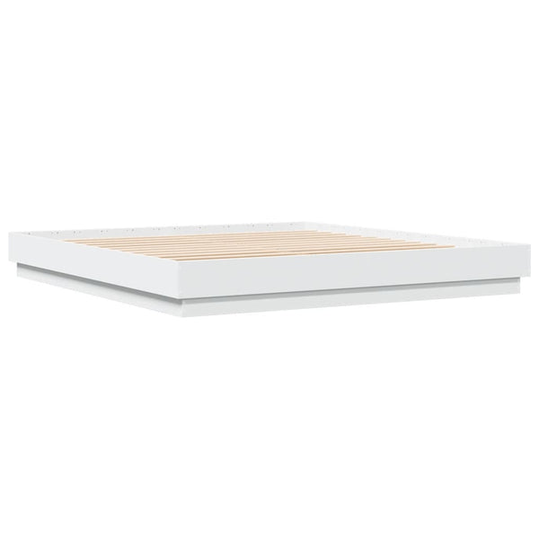 vidaXL Cadre de lit avec LED Blanc 180x200 cm