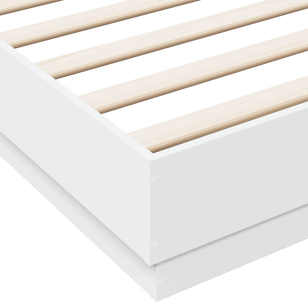vidaXL Cadre de lit avec LED Blanc 180x200 cm