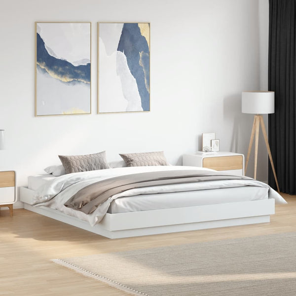 vidaXL Cadre de lit avec LED Blanc 180x200 cm