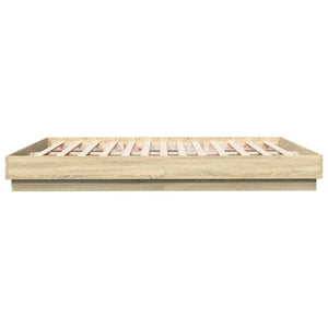 vidaXL Cadre de lit avec LED Chêne Sonoma 180x200 cm