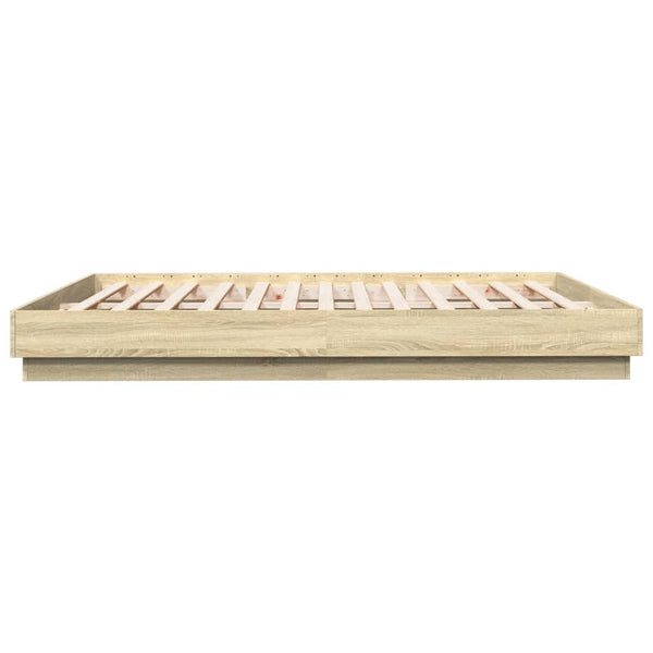 vidaXL Cadre de lit avec LED Chêne Sonoma 180x200 cm