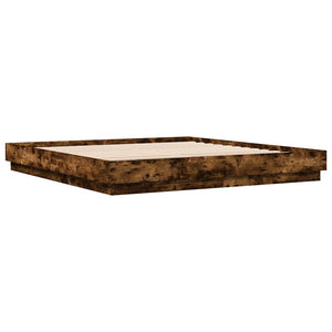 vidaXL LED Bed Frame Smoked Oak 180x200 cm