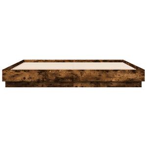 vidaXL LED Bed Frame Smoked Oak 180x200 cm
