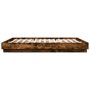 vidaXL LED Bed Frame Smoked Oak 180x200 cm