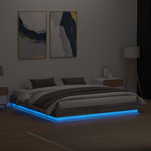 Bettgestell mit LED Grau 180x200 cm