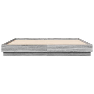 Bettgestell mit LED Grau 180x200 cm
