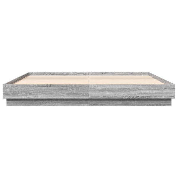 Bettgestell mit LED Grau 180x200 cm