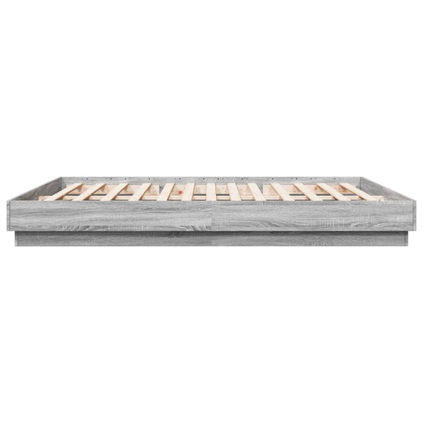 Bettgestell mit LED Grau 180x200 cm