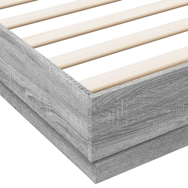 Bettgestell mit LED Grau 180x200 cm