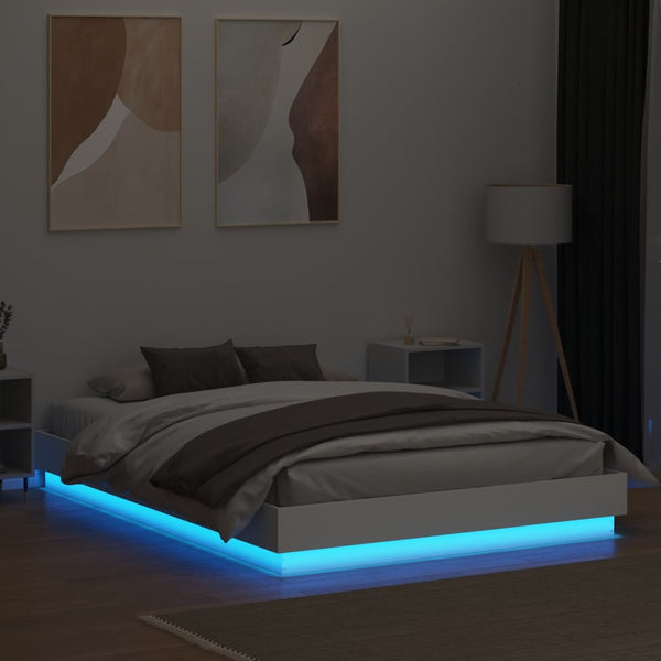 Bettgestell Weiß 160x200 cm mit LED